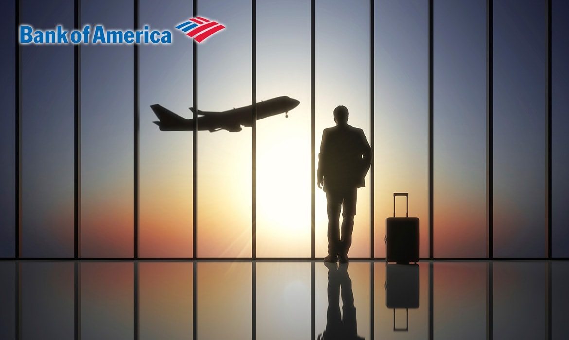 Bank of America portfolio image with man in airport