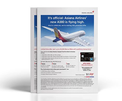 Bank of America and Alaska Airlines Print Mailer for Credit Card