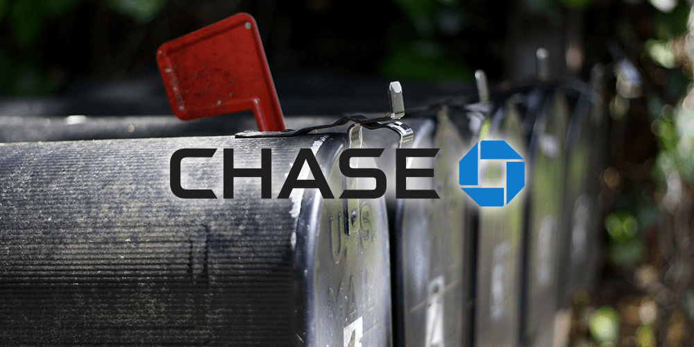 Chase Bank logo over mailboxes