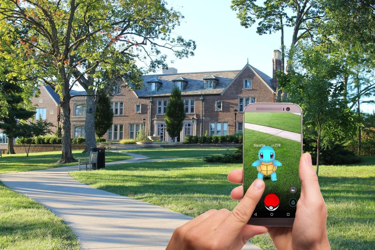 Pokemon Go being played outside